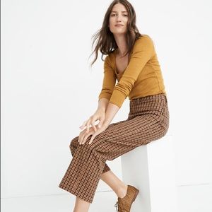 Madewell Slim Emmet Wide Leg Crop Pants in Check